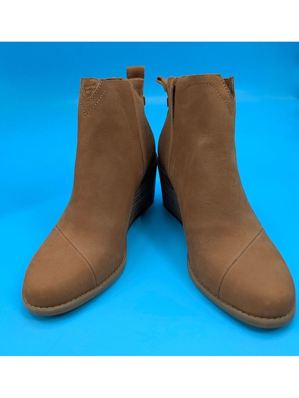 TOMS Clare wedge bootie Size 7.5 NEW without box brown